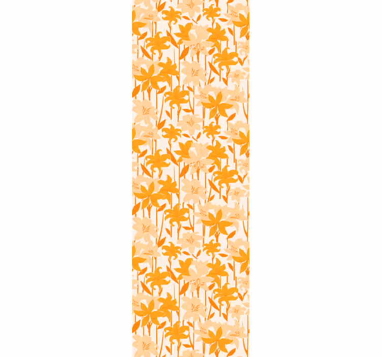 Mørklægningsgardiner børn små søde orange blomster - TenStickers