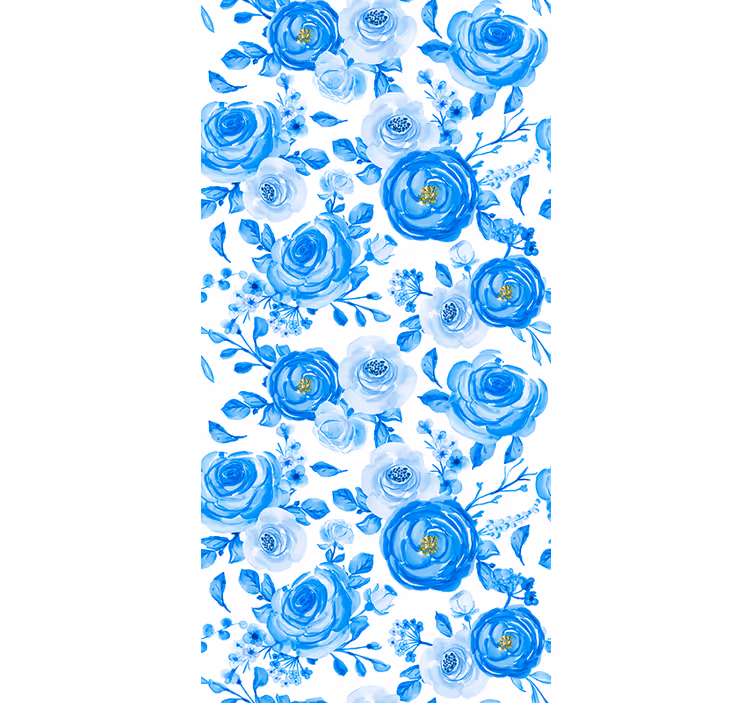 Mørklægningsgardiner børn nordisk stil blå klokker blomster - TenStickers