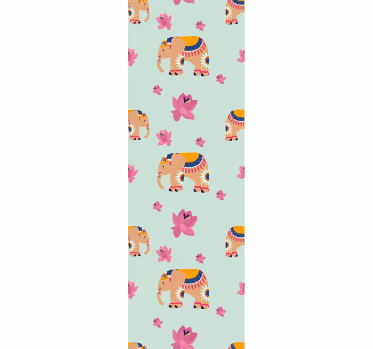 Mørklægningsgardiner børn indian peach elefanter - TenStickers