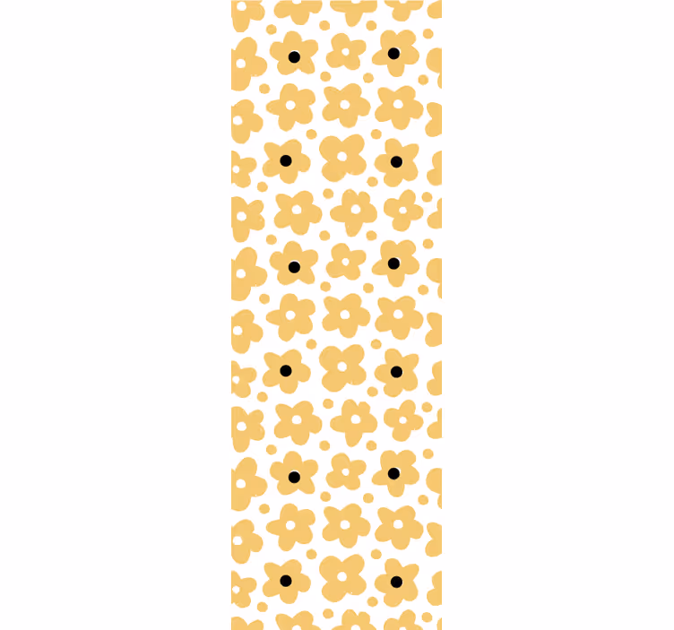 Mørklægningsgardiner børn gult abstrakt blomstermønster - TenStickers