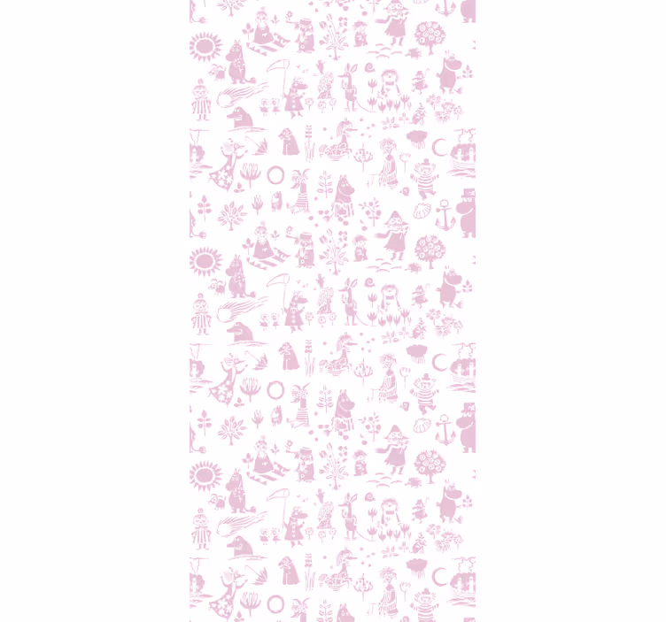 Mørklægningsgardiner børn pink moomin full - TenStickers