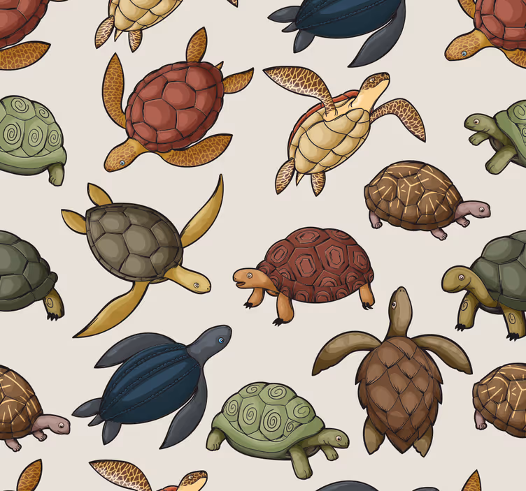 Mørklægningsgardiner børn med forskellige skildpadder - TenStickers