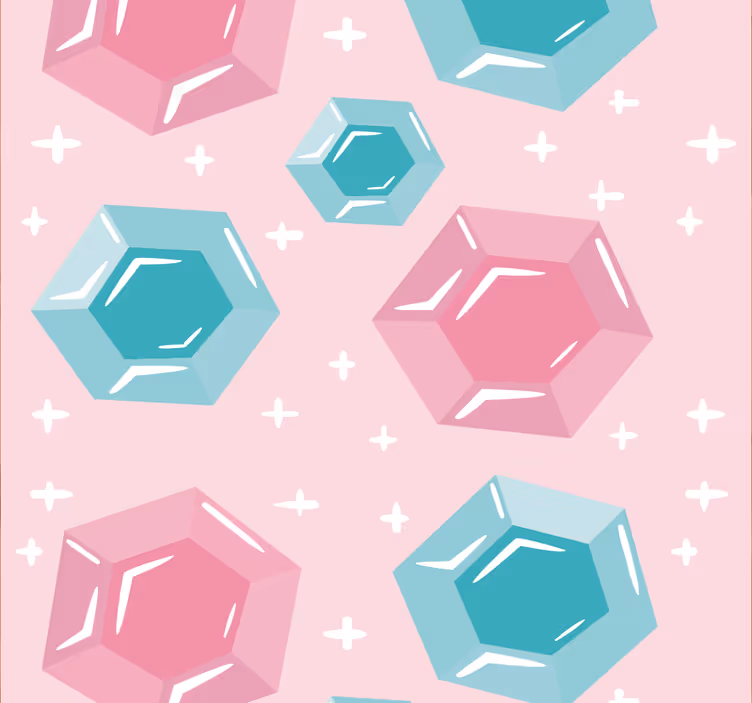 Mørklægningsgardiner børn geometriske juvelfarver - TenStickers