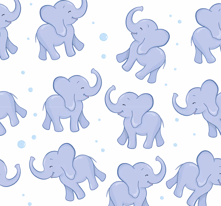 Mørklægningsgardiner børn lille elefant og bobler - TenStickers