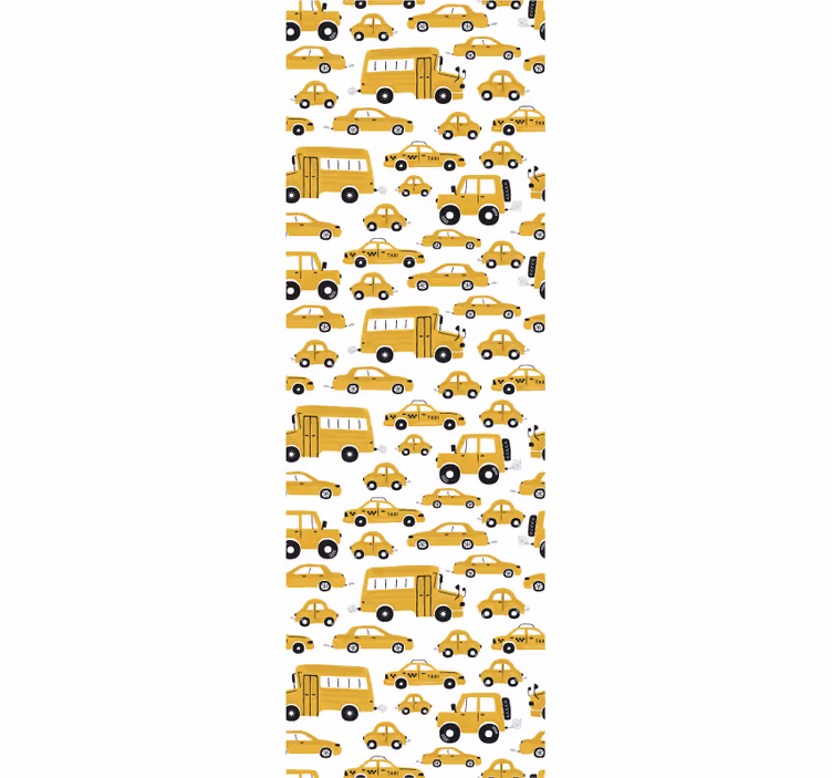 Mørklægningsgardiner børn sødt design gul bil - TenStickers
