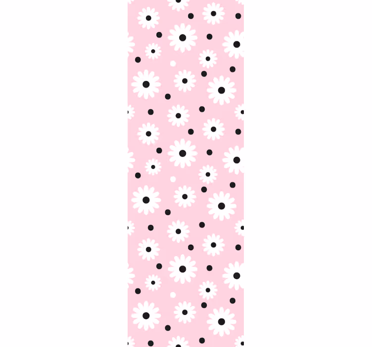 Mørklægningsgardiner børn med pink prikker og blomster - TenStickers