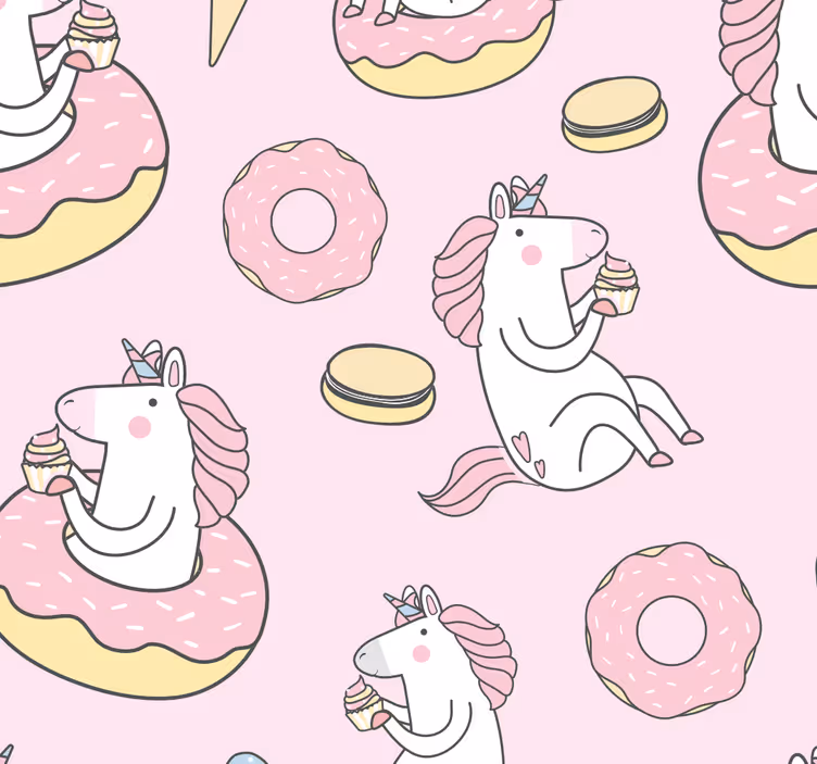 Mørklægningsgardiner børn pink unicorn - TenStickers