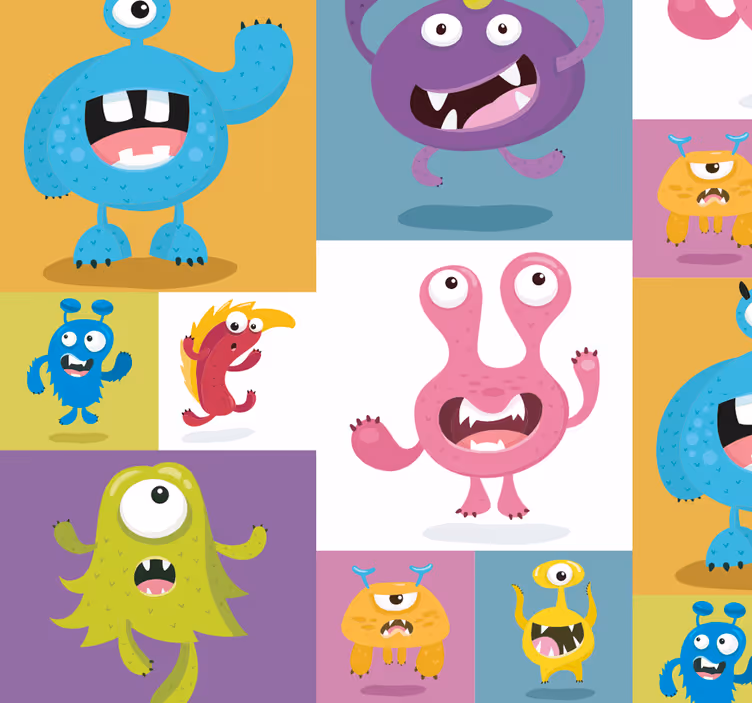 Mørklægningsgardiner børn kære monstre - TenStickers