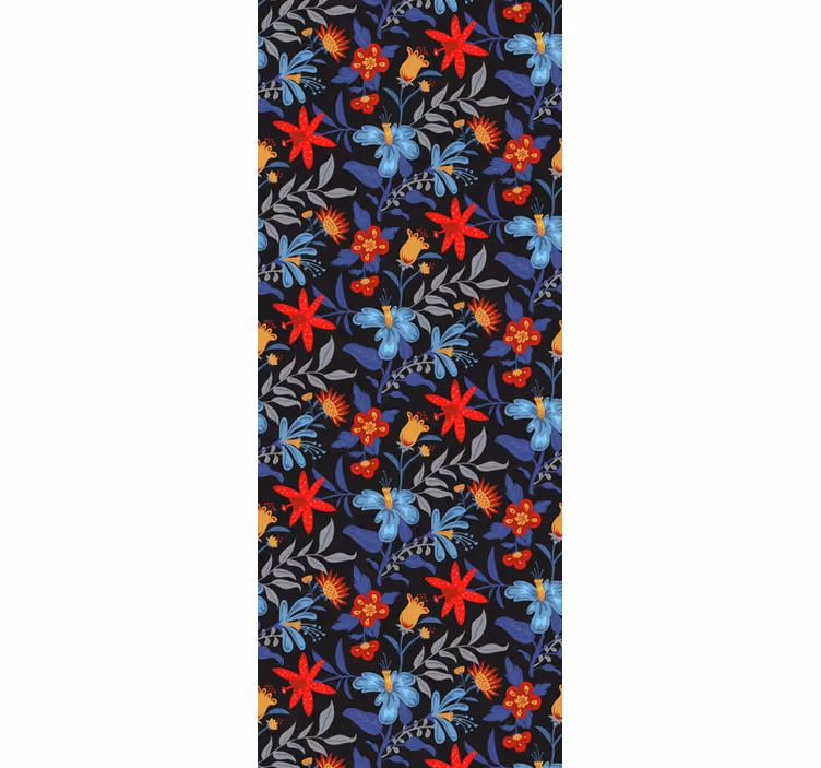 Kontor rullegardin blomsterprint 'tricot' sort - TenStickers