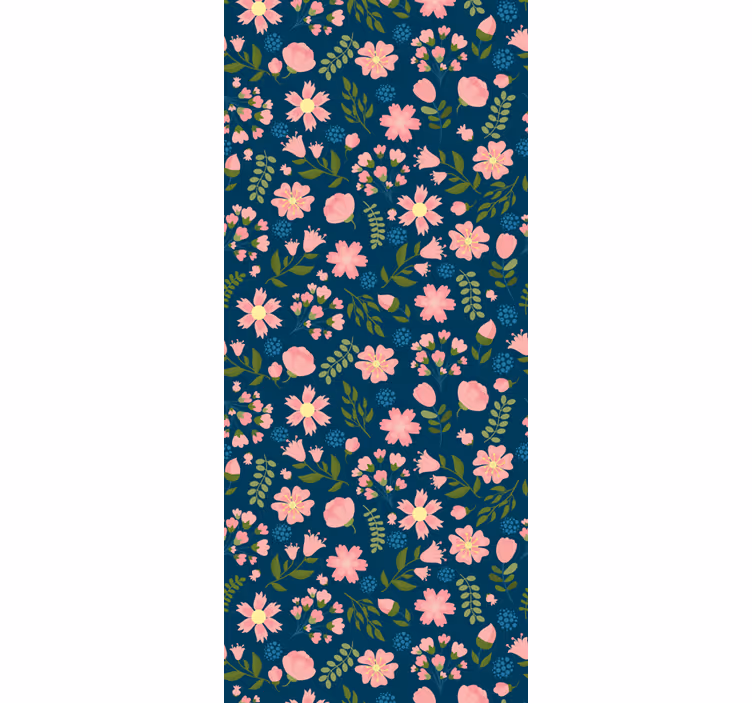 Kontor rullegardin blomstermønster 'floflo' blå - TenStickers