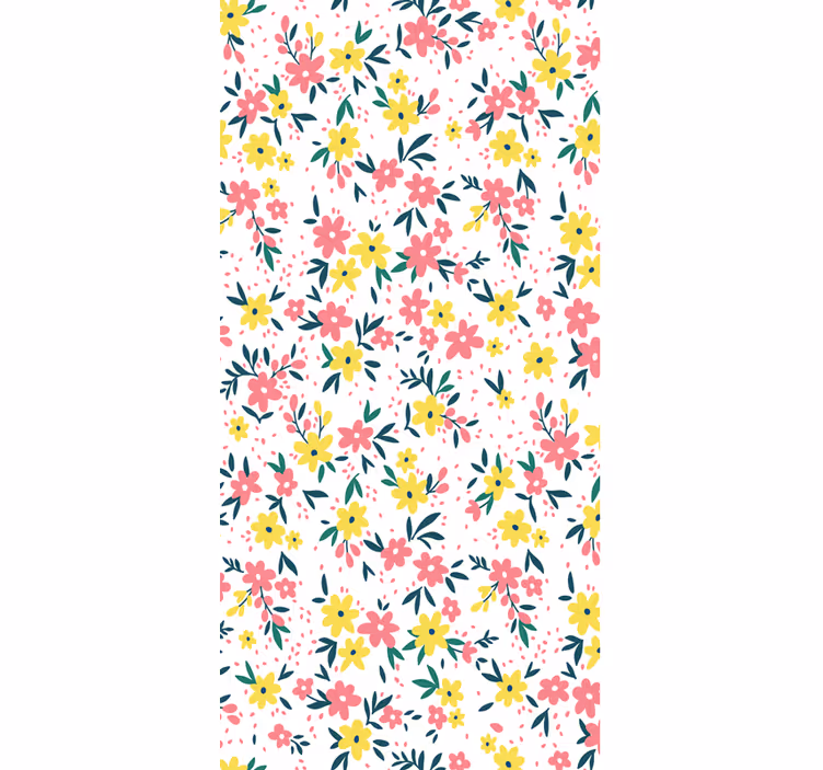 Kontor rullegardin blomstermønster ifuru hvid - TenStickers