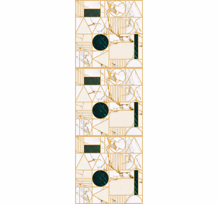 Kontor rullegardin hvid marmor geometrisk - TenStickers