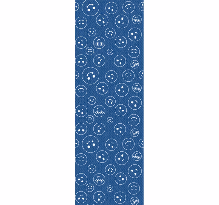 Rullegardin teenager med marineblå smiley ansigtter - TenStickers