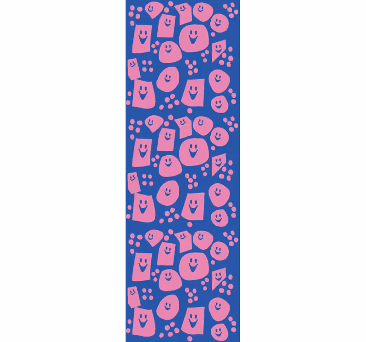 Rullegardin teenager med geometriske smiley ansigtter - TenStickers