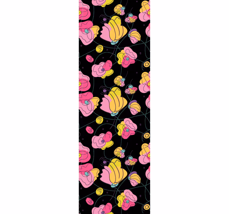 Rullegardin teenager med neonlys blomster mønster - TenStickers