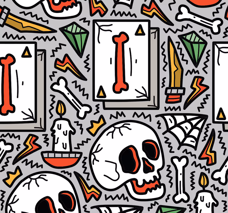 Rullegardin teenager skull graffiti - TenStickers