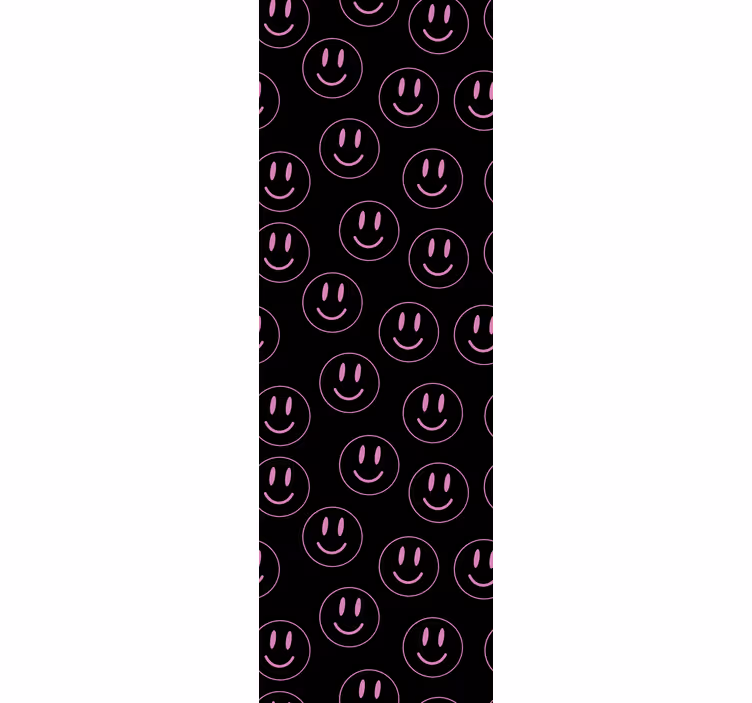Rullegardin teenager med hvide og lilla smiley ansigtter - TenStickers