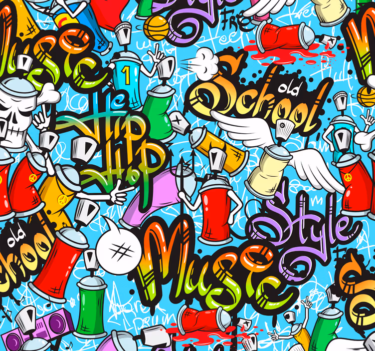 Rullegardin teenager urban graffiti hip-hop kultur - TenStickers