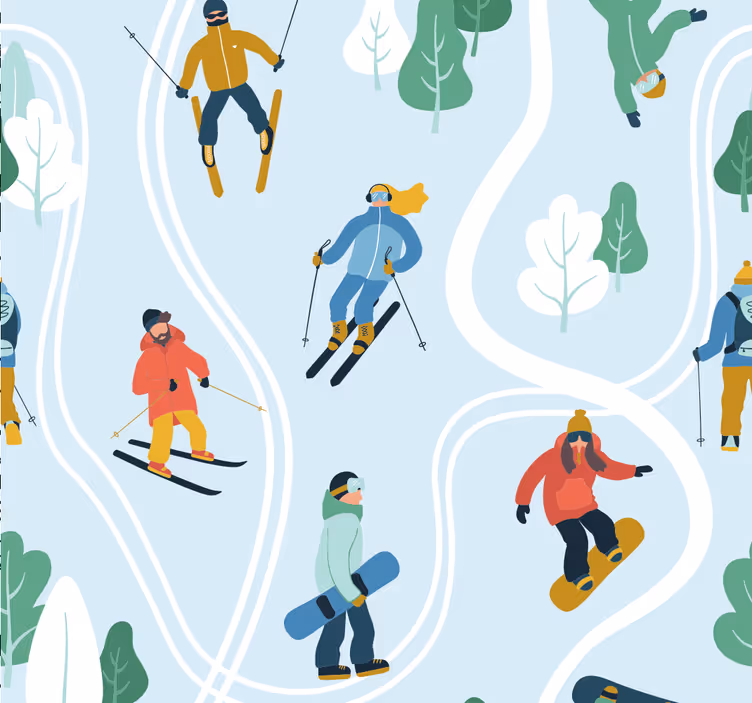 Rullegardin teenager blå skisport - TenStickers