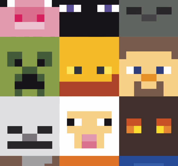 Rullegardin teenager gaming pixelansigt - TenStickers