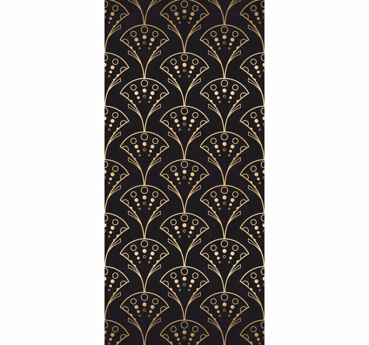 Moderne rullegardiner med elegante gyldne former - TenStickers