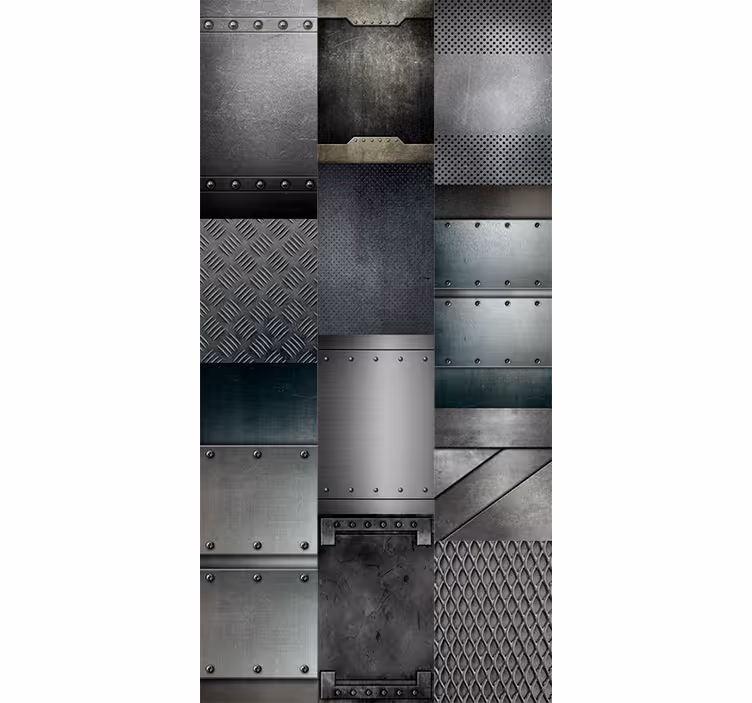 Moderne rullegardiner med metal sorte blokke mønster - TenStickers