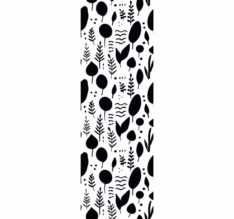 Moderne rullegardiner med naturmotiver i sort og hvid - TenStickers
