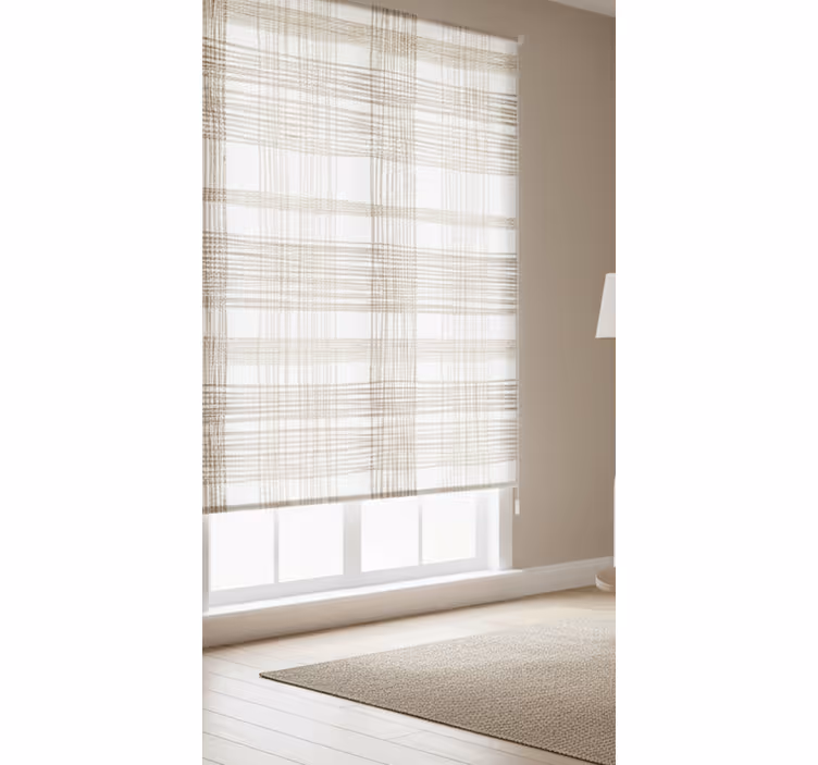 Beige rullegardin med tyndt jute beige motiv - TenStickers