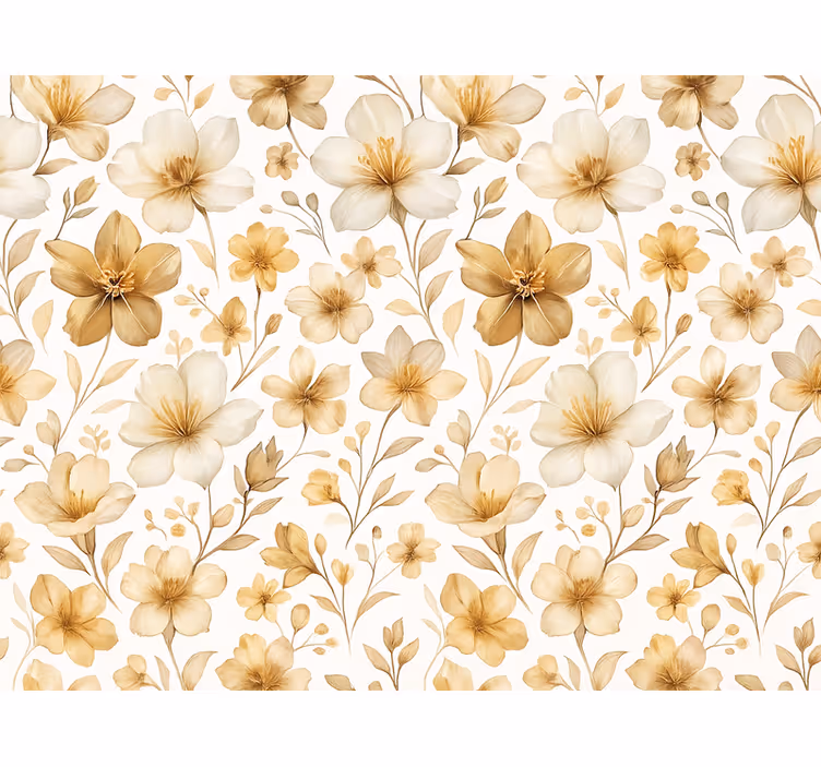 Gule rullegardiner med realistisk blomstermotiv - TenStickers