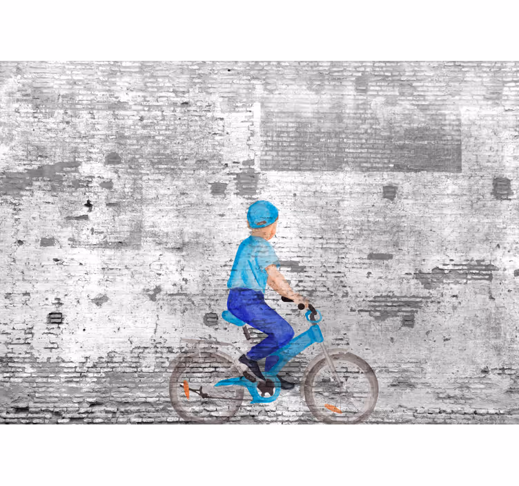 Rullegardin køkken børn på cykel graffiti - TenStickers