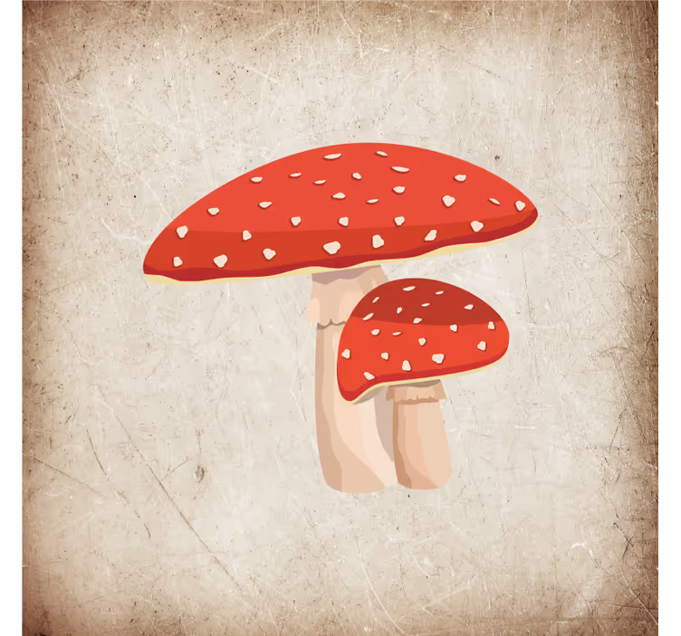 Rullegardin køkken amanita svampe illustration - TenStickers
