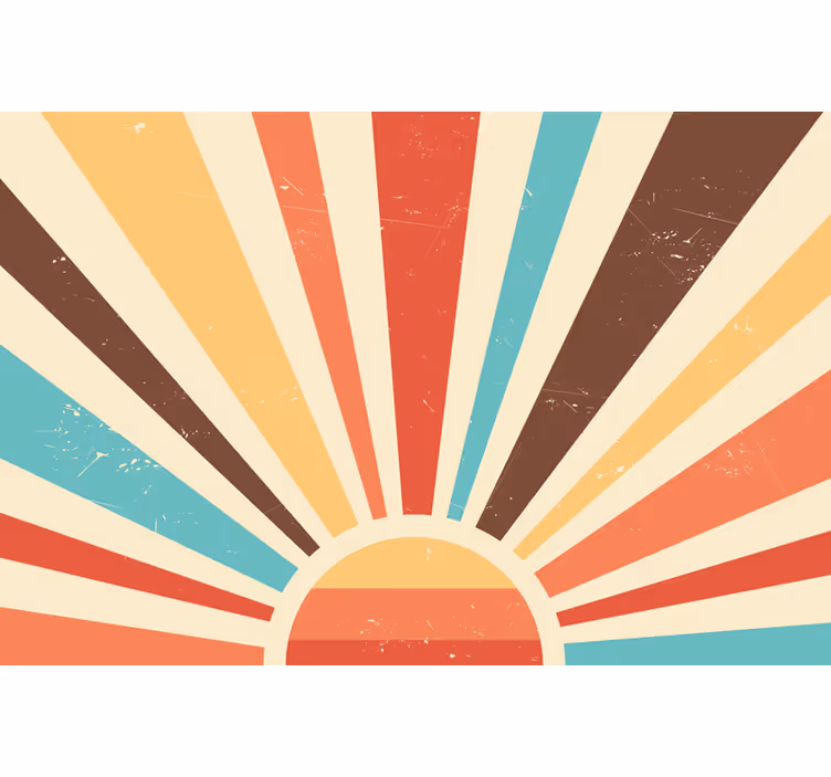 Rullegardiner til stue i abstrakt vintage solnedgang - TenStickers