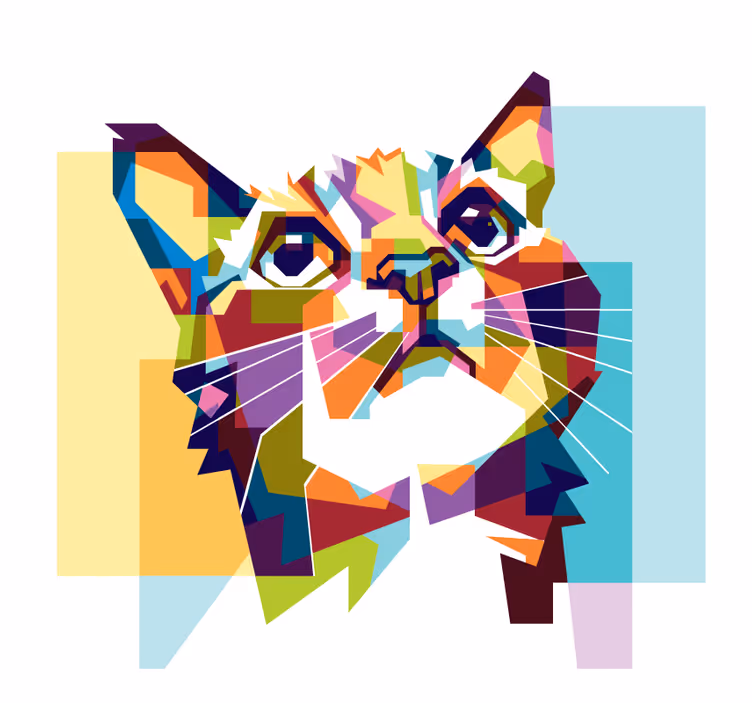 Rullegardiner til stue i farverne gatos colores - TenStickers