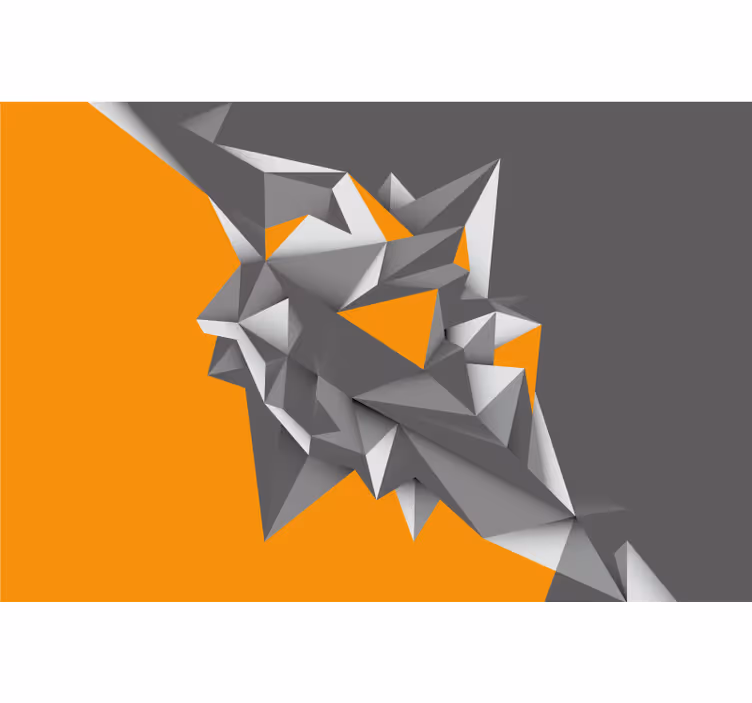 Rullegardiner til stue grå og orange geometriske former - TenStickers
