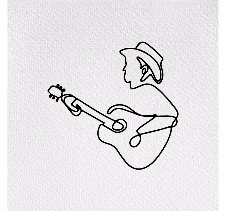 Rullegardiner til stue med sødt minimalistisk guitardesign - TenStickers