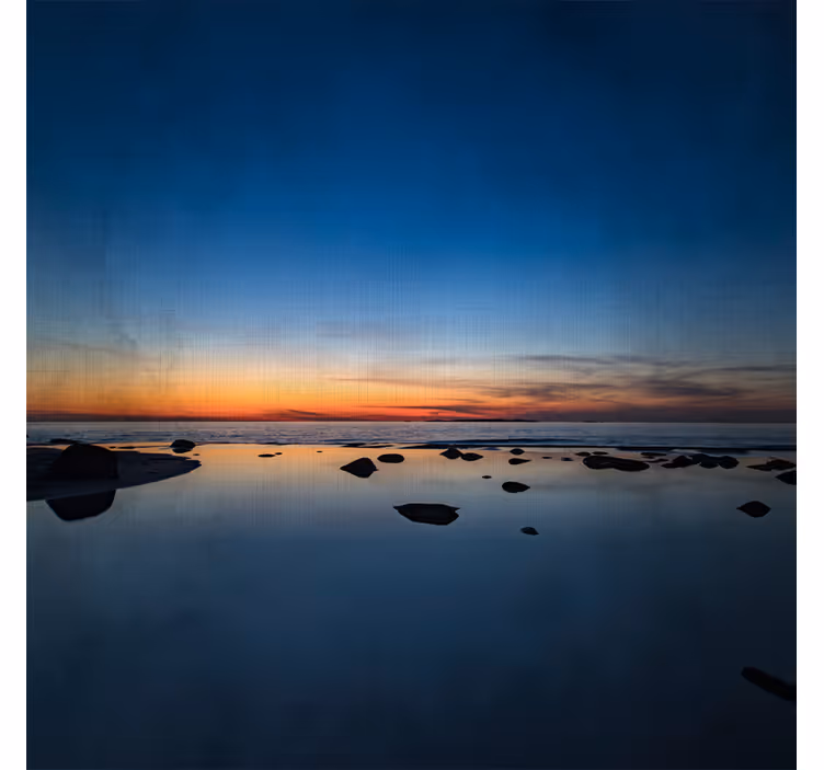 Rullegardiner til stue nordisk solnedgang ved havet - TenStickers