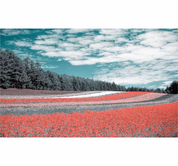 Rullegardiner til stue blomstereng design - TenStickers