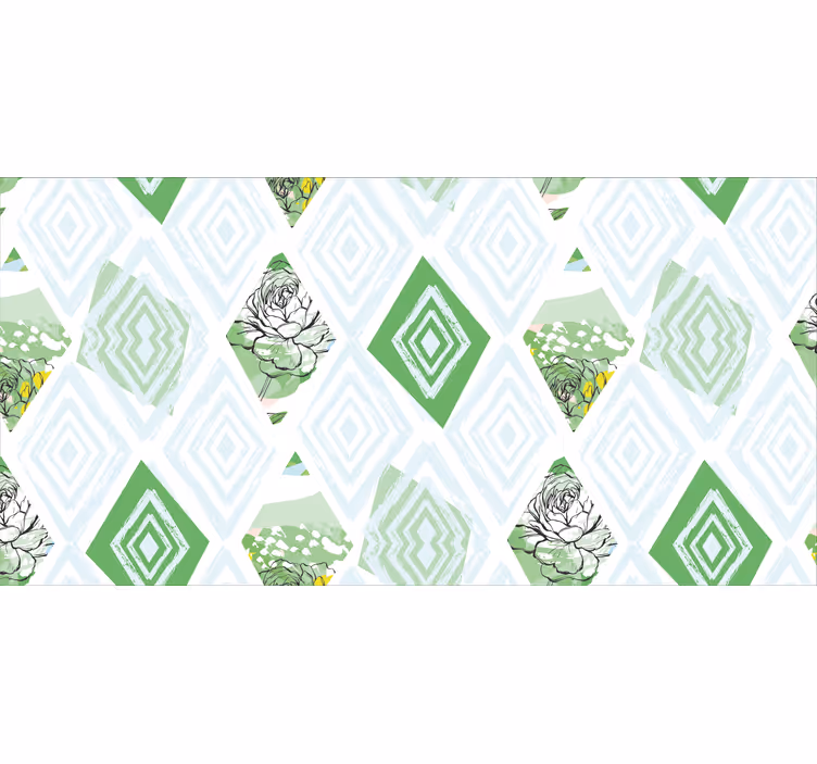 Rullegardiner til stue abstrakte geometriske forårsblomster - TenStickers