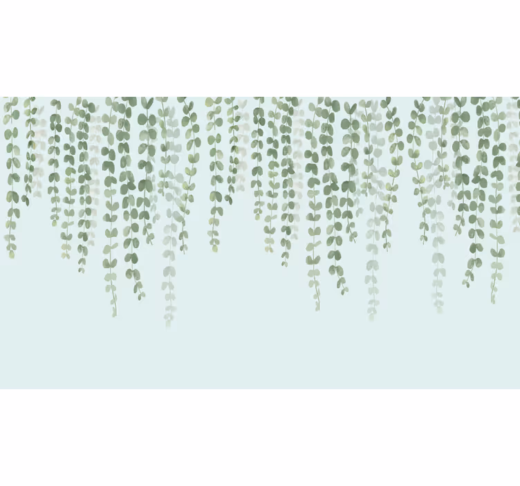 Rullegardiner til stue med hængende elegante planter - TenStickers