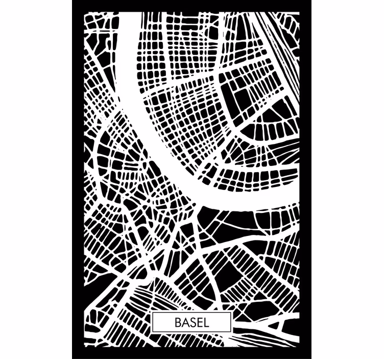 Rullegardiner til stue topografisk kort basel - TenStickers