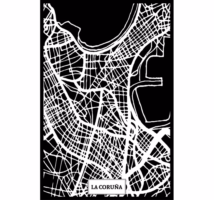 Rullegardiner til stue topografisk kort coruña - TenStickers