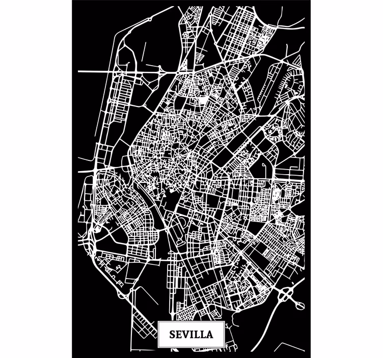 Rullegardiner til stue topografisk kort sevilla - TenStickers