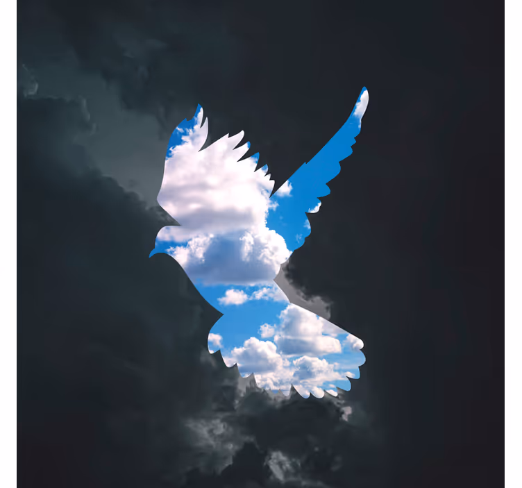 Rullegardiner til stue med rené magritte due - TenStickers