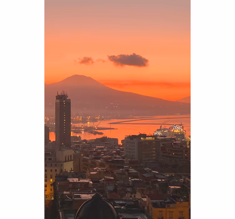 Rullegardiner til stue napoli solnedgang - TenStickers