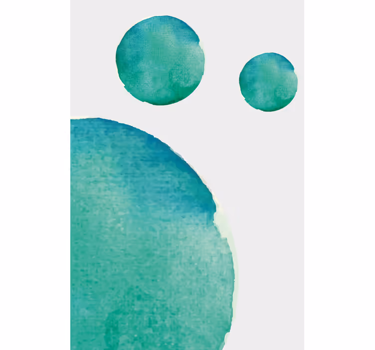 Rullegardiner til stue i abstrakt akvarel aquamarin - TenStickers
