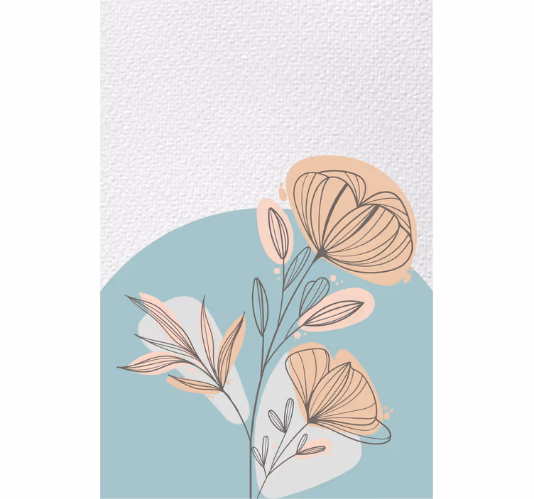 Rullegardiner til stue med blomstermaleri - TenStickers