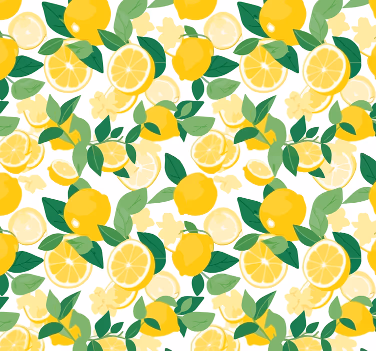 Gule rullegardiner med citrusskiver mønster - TenStickers