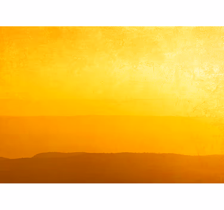 Gule rullegardiner bjerge ved solnedgang - TenStickers