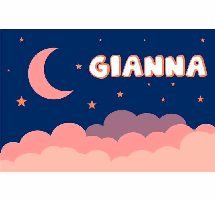 Lilla rullegardin med måne og himmel tilpasning - TenStickers