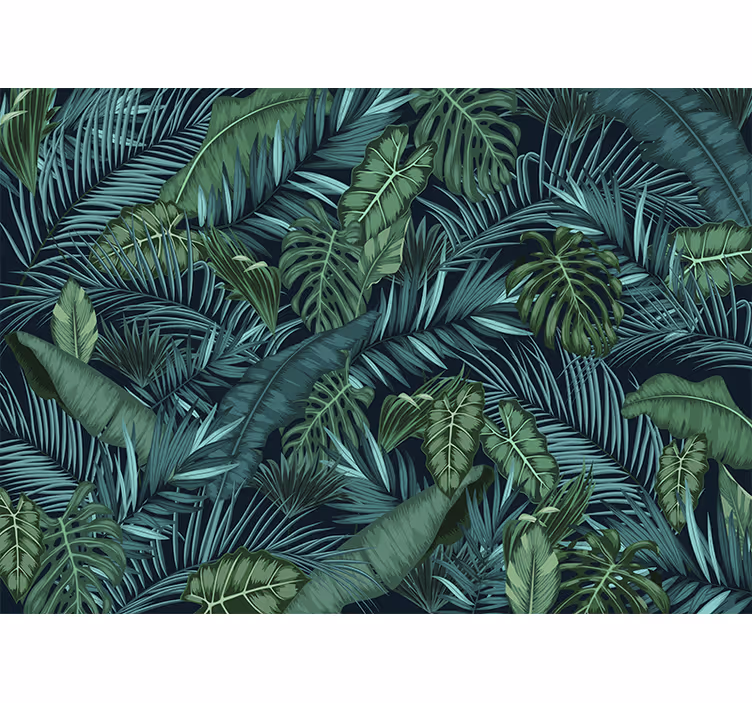 Rullegardiner til stue jungle fotobehang - TenStickers